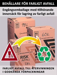 Emballage inklusive innersäck för farligt avfall